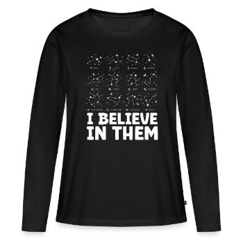Astrology Believe In Them Esoteric Signs - Women's Premium Organic Long Sleeve Shirt - black - Front - Julia (174cm)