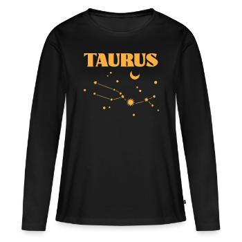 Astrologie Taurus Zodiac Sign Esoterik Zeichen - Frauen Premium Bio Langarmshirt - Schwarz - Vorne - Julia (174cm)
