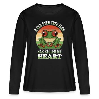 Besitzer Eines Amphibienliebhabers Mit Einem - Frauen Premium Bio Langarmshirt - Schwarz - Vorne - Julia (174cm)