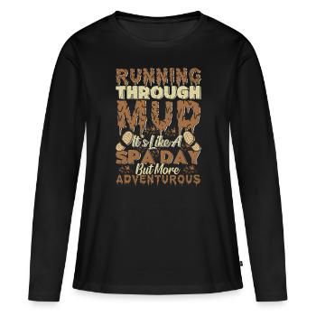 Course drôle parfaite - T-shirt manches longues Premium bio Femme - noir - Devant - Julia (174cm)