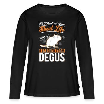 Octodon, Arbuste, Rat, Forêt, Octodon - T-shirt manches longues Premium bio Femme - noir - Devant - Julia (174cm)