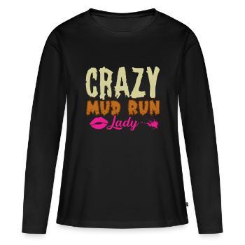 Course drôle parfaite - T-shirt manches longues Premium bio Femme - noir - Devant - Julia (174cm)