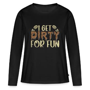 Course drôle parfaite - T-shirt manches longues Premium bio Femme - noir - Devant - Julia (174cm)