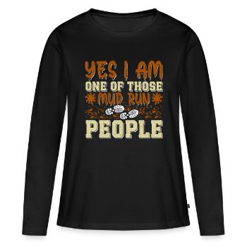 Course drôle parfaite - T-shirt manches longues Premium bio Femme - noir - Devant - Julia (174cm)