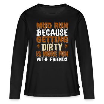 Course drôle parfaite - T-shirt manches longues Premium bio Femme - noir - Devant - Julia (174cm)