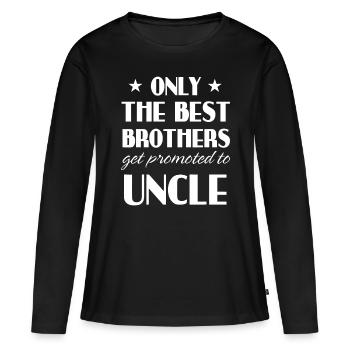 Seuls les meilleurs frères sont promus oncle - T-shirt manches longues Premium bio Femme - noir - Devant - Julia (174cm)