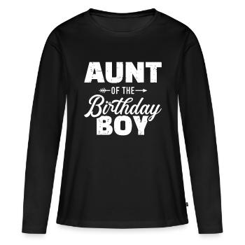 Tante des Geburtstagskindes Sohn passende Familie - Frauen Premium Bio Langarmshirt - Schwarz - Vorne - Julia (174cm)