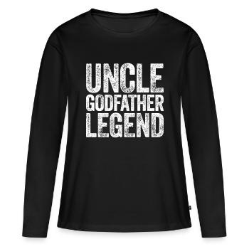 Légende de l’oncle du parrain - T-shirt manches longues Premium bio Femme - noir - Devant - Julia (174cm)
