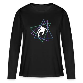 Skating - Frauen Premium Bio Langarmshirt - Schwarz - Vorne - Julia (174cm)
