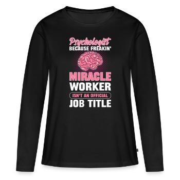 Psychologist Official Job Title Psychology Psych - Women's Premium Organic Long Sleeve Shirt - black - Front - Julia (174cm)