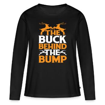 The Buck Behind The Bump 3 - Frauen Premium Bio Langarmshirt - Schwarz - Vorne - Julia (174cm)