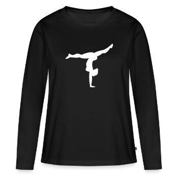Turnen - Frauen Premium Bio Langarmshirt - Schwarz - Vorne - Julia (174cm)