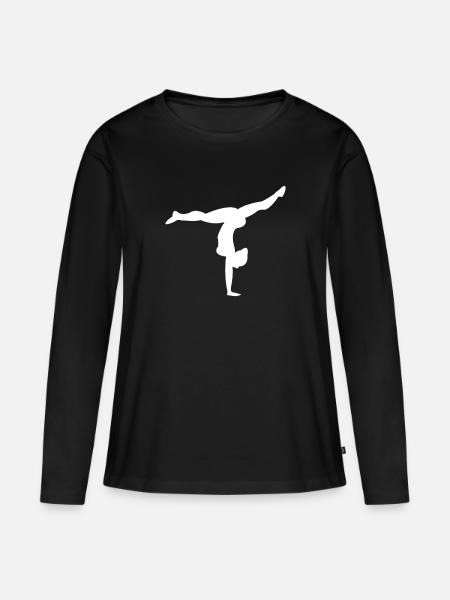 Turnen - Frauen Premium Bio Langarmshirt - Schwarz