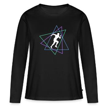 Joggen - Frauen Premium Bio Langarmshirt - Schwarz - Vorne - Julia (174cm)