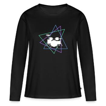Percussion - T-shirt manches longues Premium bio Femme - noir - Devant - Julia (174cm)