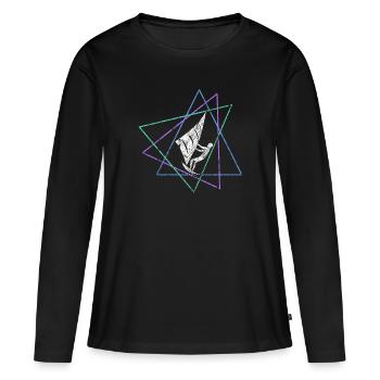 Kite - Women's Premium Organic Long Sleeve Shirt - black - Front - Julia (174cm)