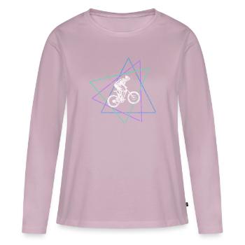 Mountainbike - Frauen Premium Bio Langarmshirt - Altrosa - Vorne - Julia (174cm)