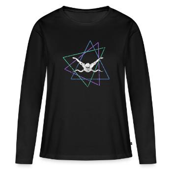 Nager - T-shirt manches longues Premium bio Femme - noir - Devant - Julia (174cm)