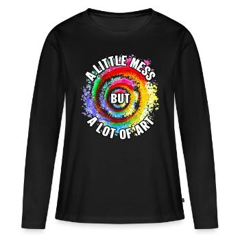 Maler Leinwand Flüssigkeit Malerei Kunst Farbe - Frauen Premium Bio Langarmshirt - Schwarz - Vorne - Julia (174cm)