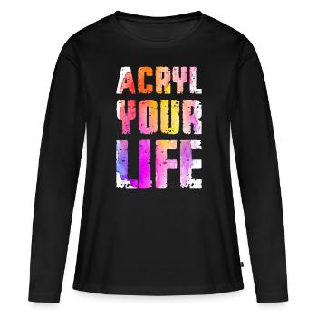 Maler Leinwand Flüssigkeit Malerei Kunst Farbe - Frauen Premium Bio Langarmshirt - Schwarz - Vorne - Julia (174cm)