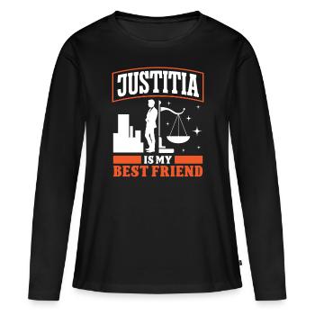 Avocat Justitia Mon meilleur ami Avocat Avocat - T-shirt manches longues Premium bio Femme - noir - Devant - Julia (174cm)