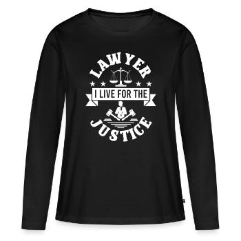 Avocat Live For Justice Avocat Avocat Droit - T-shirt manches longues Premium bio Femme - noir - Devant - Julia (174cm)