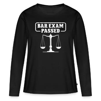 Examen du barreau d’avocat réussi Avocat Droit de l’avocat - T-shirt manches longues Premium bio Femme - noir - Devant - Julia (174cm)