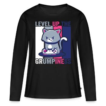 Jeux, Jeux d’argent, Jeux vidéo, Gamer - T-shirt manches longues Premium bio Femme - noir - Devant - Julia (174cm)