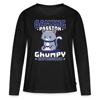 Jeux, Jeux d’argent, Jeux vidéo, Gamer - T-shirt manches longues Premium bio Femme - noir - Devant - Julia (174cm)