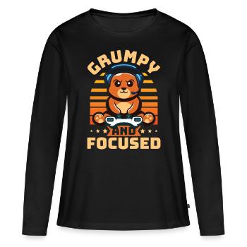 Jeux, Jeux d’argent, Jeux vidéo, Gamer - T-shirt manches longues Premium bio Femme - noir - Devant - Julia (174cm)