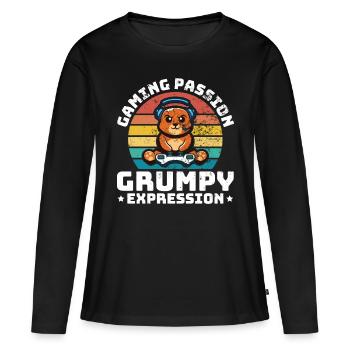 Jeux, Jeux d’argent, Jeux vidéo, Gamer - T-shirt manches longues Premium bio Femme - noir - Devant - Julia (174cm)