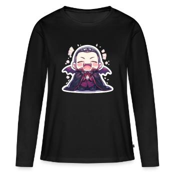 Vampire - T-shirt manches longues Premium bio Femme - noir - Devant - Julia (174cm)