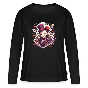 Vampire - T-shirt manches longues Premium bio Femme - noir - Devant - Julia (174cm)
