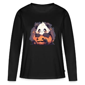 Panda Pandas Panda Ours Bébés Pandas Animaux - T-shirt manches longues Premium bio Femme - noir - Devant - Julia (174cm)