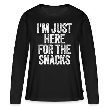 I'm Just Here For The Snacks - Women's Premium Organic Long Sleeve Shirt - black - Front - Julia (174cm)