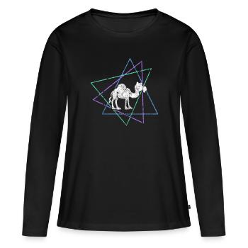 Dromadaire - T-shirt manches longues Premium bio Femme - noir - Devant - Julia (174cm)