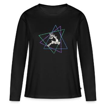 Élan - T-shirt manches longues Premium bio Femme - noir - Devant - Julia (174cm)