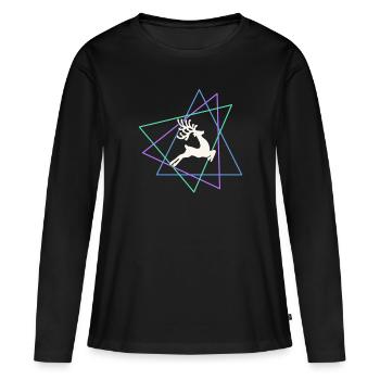 Élan - T-shirt manches longues Premium bio Femme - noir - Devant - Julia (174cm)