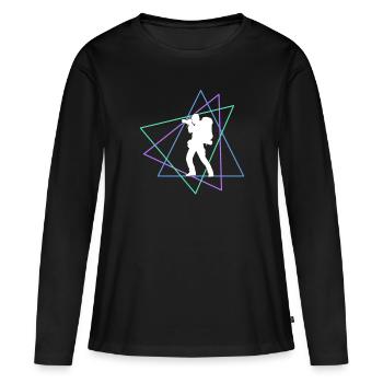 Fotografie - Frauen Premium Bio Langarmshirt - Schwarz - Vorne - Julia (174cm)