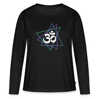 Méditation - T-shirt manches longues Premium bio Femme - noir - Devant - Julia (174cm)