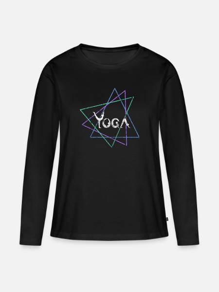 Yoga - Frauen Premium Bio Langarmshirt - Schwarz