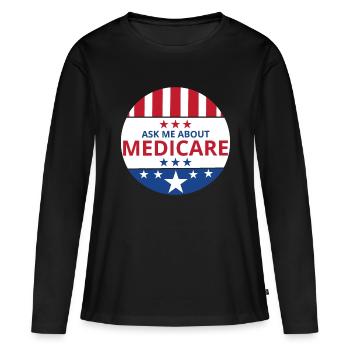 Agent d’assurance Courtier Marketing des ventes - T-shirt manches longues Premium bio Femme - noir - Devant - Julia (174cm)