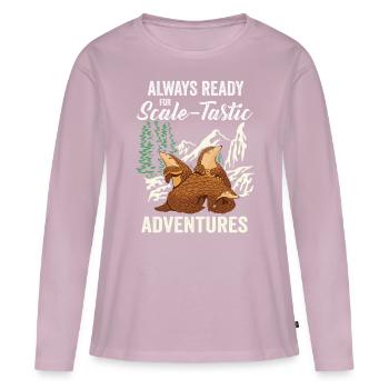 Scale-tastic Adventures Pangolins Lover Pangolin - T-shirt manches longues Premium bio Femme - rose poudré - Devant - Julia (174cm)
