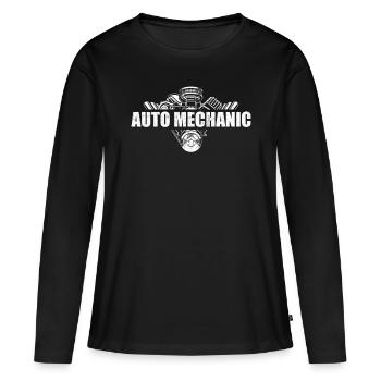 Mécanicien automobile - Mécanicien automobile Mécanicien automobile - T-shirt manches longues Premium bio Femme - noir - Devant - Julia (174cm)