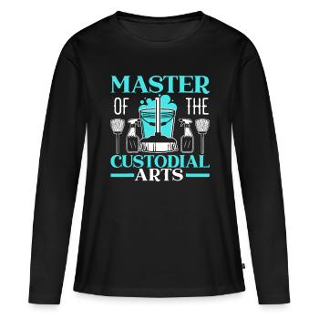 Master Of The Custodial Arts Janitor School - Women's Premium Organic Long Sleeve Shirt - black - Front - Julia (174cm)