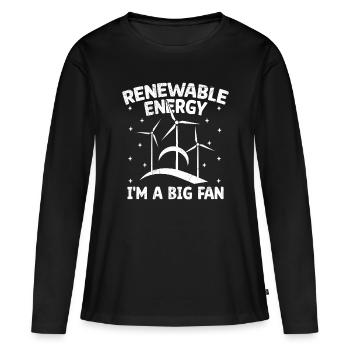 Energie renouvelable Je suis un grand - T-shirt manches longues Premium bio Femme - noir - Devant - Julia (174cm)