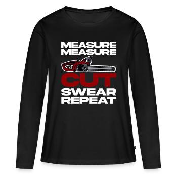 Mesure Mesure Coupe Jurer Répéter 2 - T-shirt manches longues Premium bio Femme - noir - Devant - Julia (174cm)