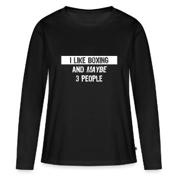 I like Boxing - Funny Boxing Gift - Women's Premium Organic Long Sleeve Shirt - black - Front - Julia (174cm)