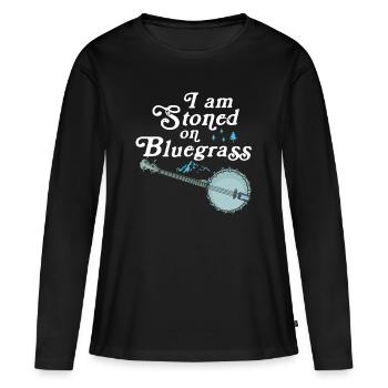 Chemises Banjo Pour Hommes Bluegrass Appalachia Folk - T-shirt manches longues Premium bio Femme - noir - Devant - Julia (174cm)