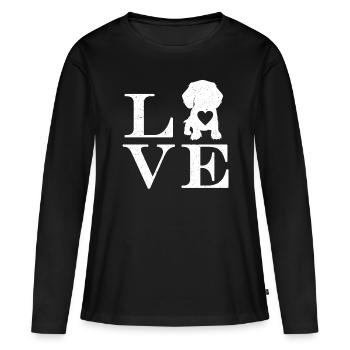 Dachshund Geschenk Dixie Wiener Doxie Dackel - Frauen Premium Bio Langarmshirt - Schwarz - Vorne - Julia (174cm)